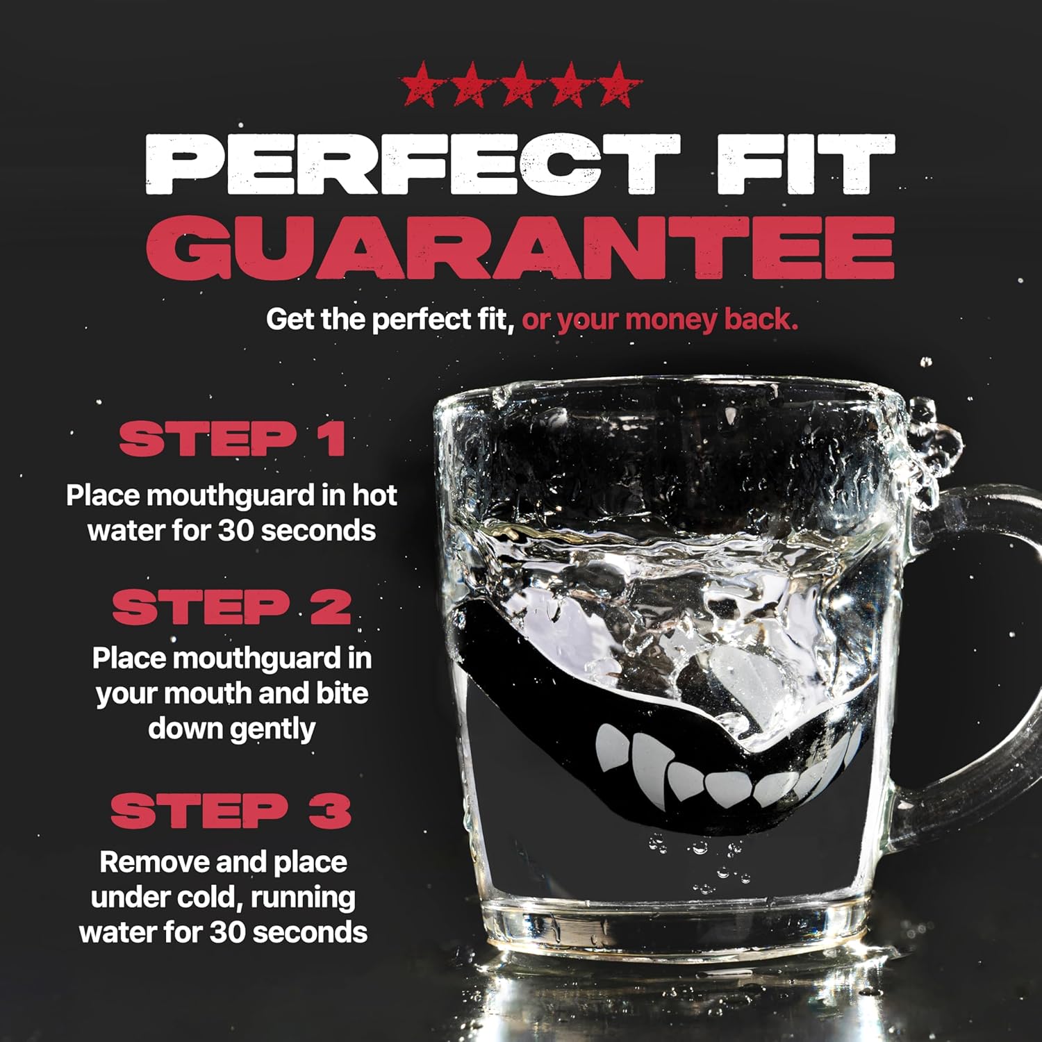 SAFEJAWZ Mouthguard for Braces, Upper & Lower Protection Remoldable Mouth Guard with Case for Boxing, Basketball, Football, MMA, Lacrosse, Hockey and All Contact Sports One Size (Fangz) - Image 5