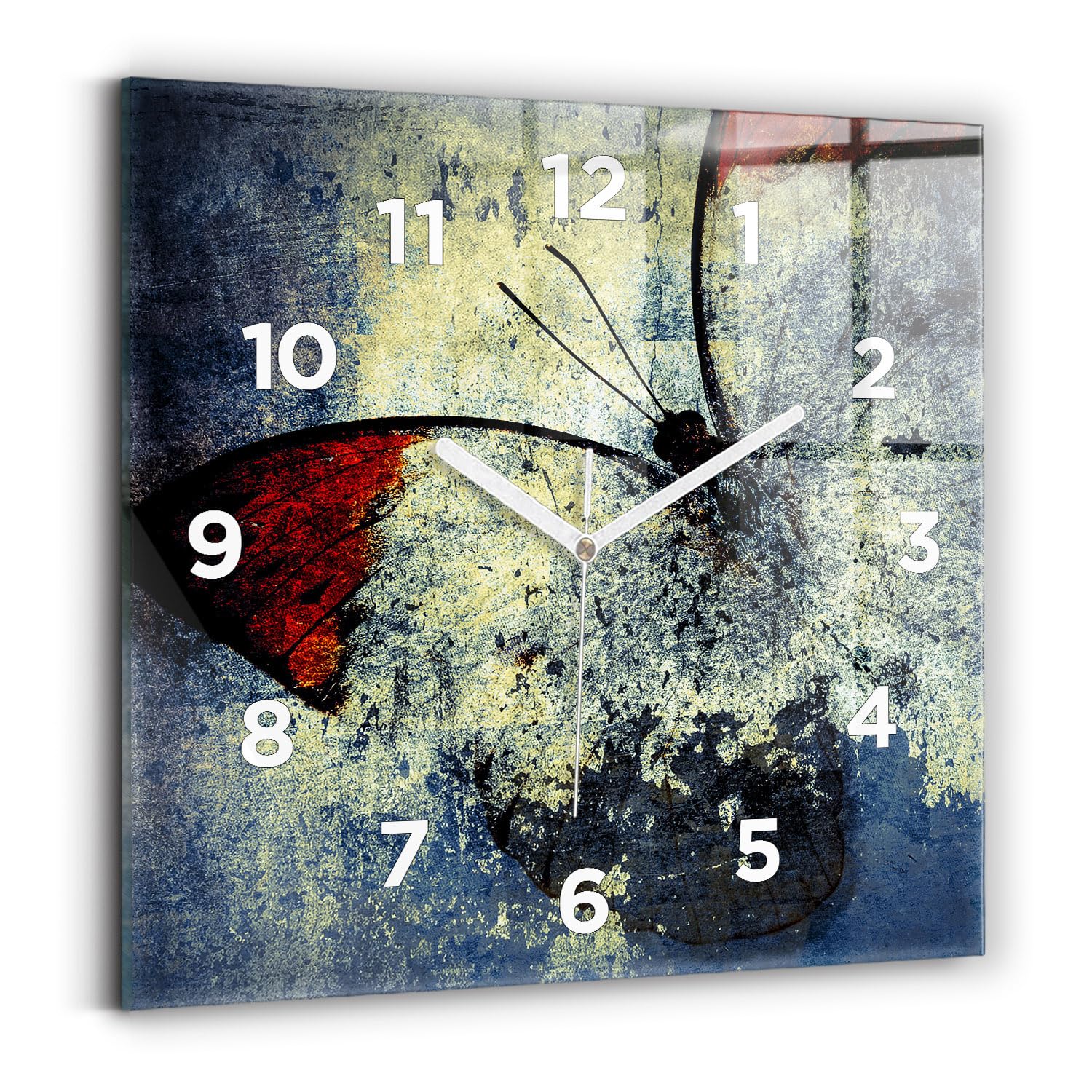 Horloge numérique 30x30 cm Wallfluent carrée à mécanisme silencieux