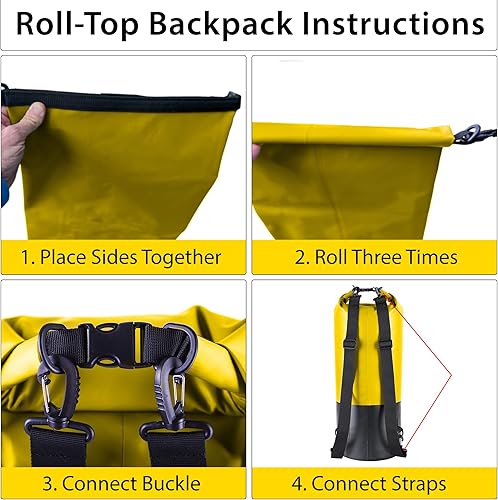 Miniatura 2 de Malo'o Mochila seca resistente 100% impermeable de 30 litros. Mantiene el equipo seco para pesca, rafting, kayak, playa, canotaje, senderismo y