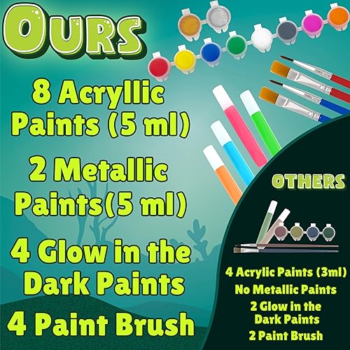 Miniatura 2 de Bambibo Kit de pintura de conchas marinas para niños, paquete MEGA, 54 en 1, pintura que brilla en la oscuridad para niños, kit de arte para niños