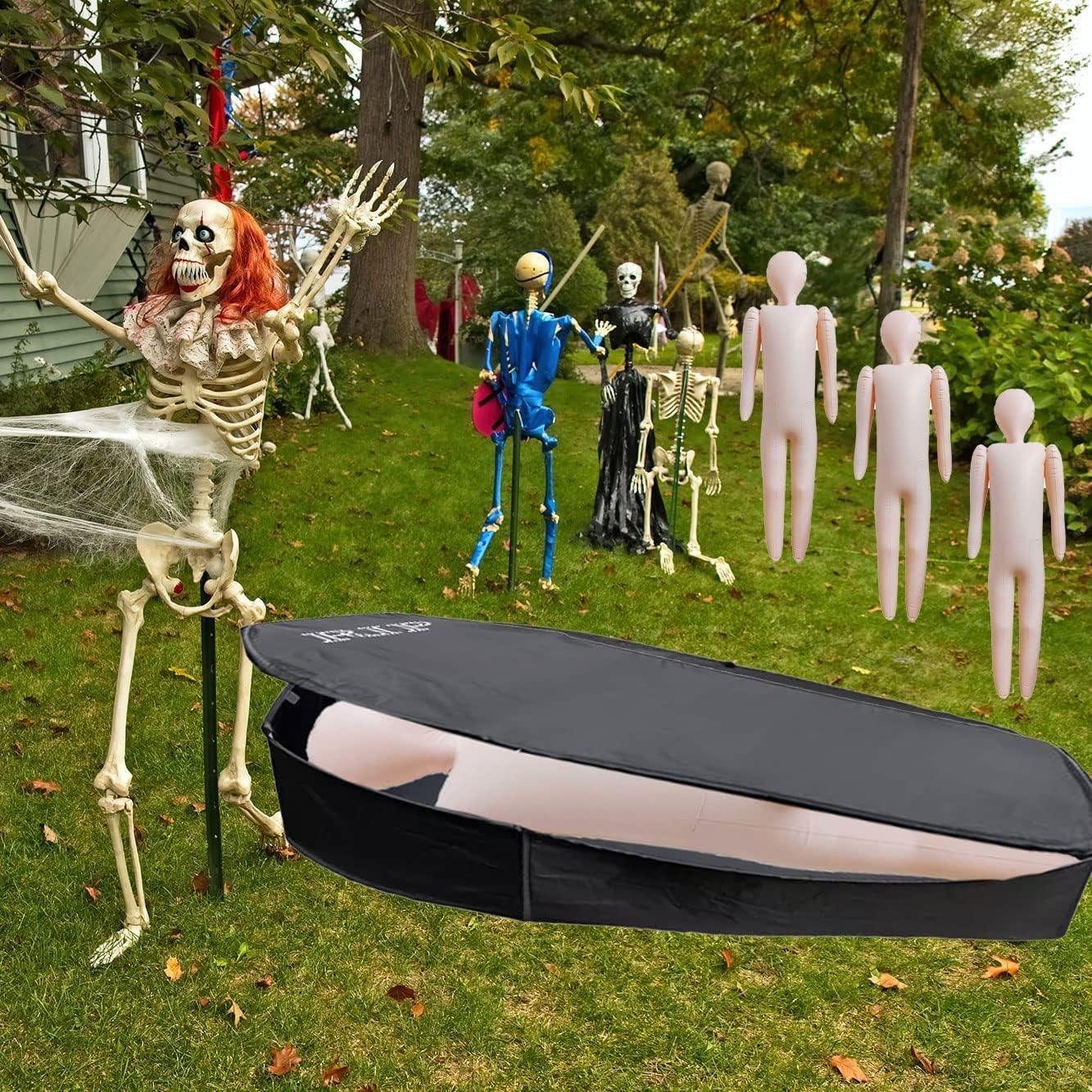 2PCS 60" Life Size Inflatable Body Mannequin Full Size Inflatable Body Blowup Dolls, Halloween DIY Decorations Cosplay Props Inflatable Dummy Body Costume Display for Yard Decor (Patent Product)