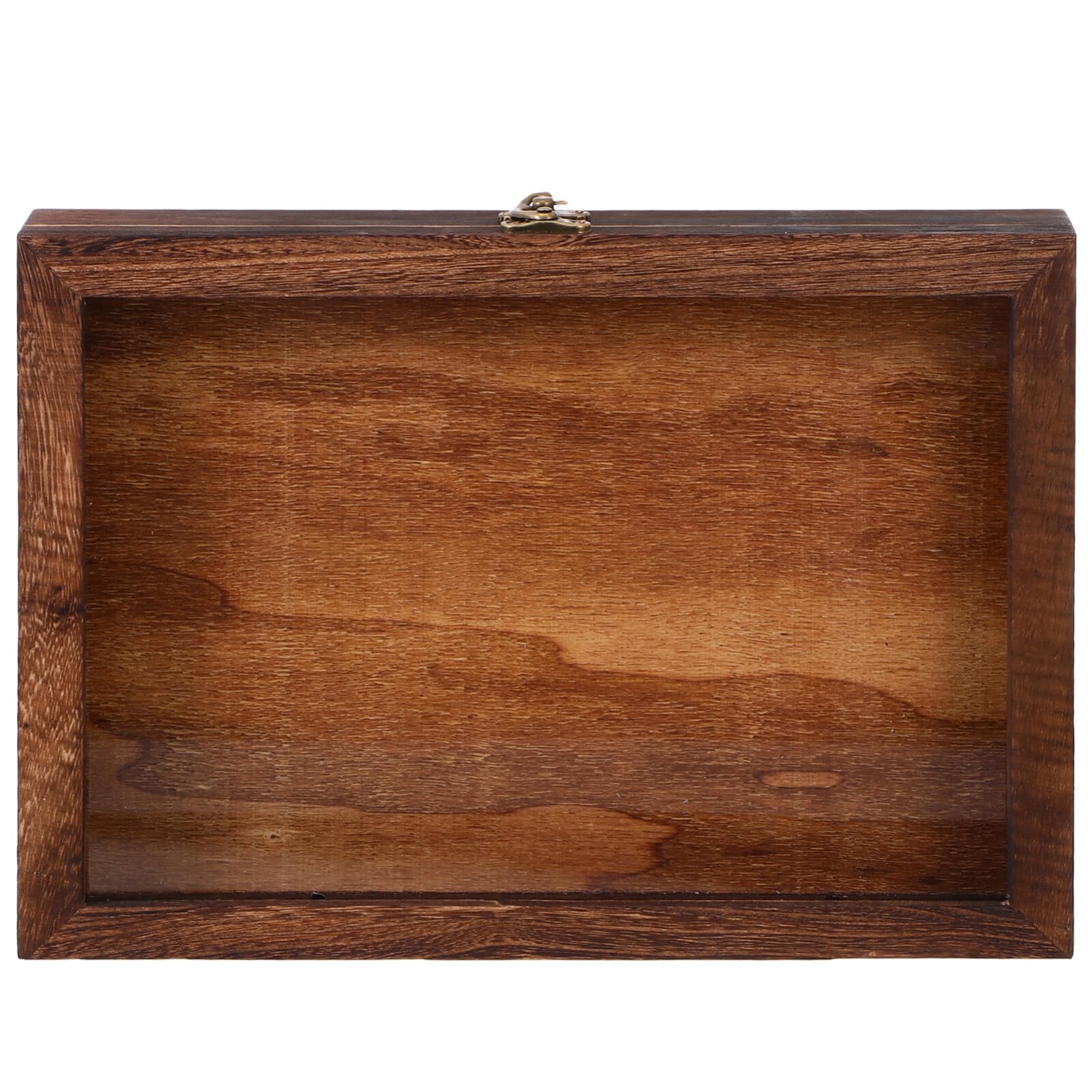 Cabilock Caja de Exhibición de Joyas de Madera Tapa Superior de Cristal Caja de Almacenamiento Tipo Clamshell Bandeja Organizadora de Cajones Escaparate con Tapa para Pendientes de Muestra