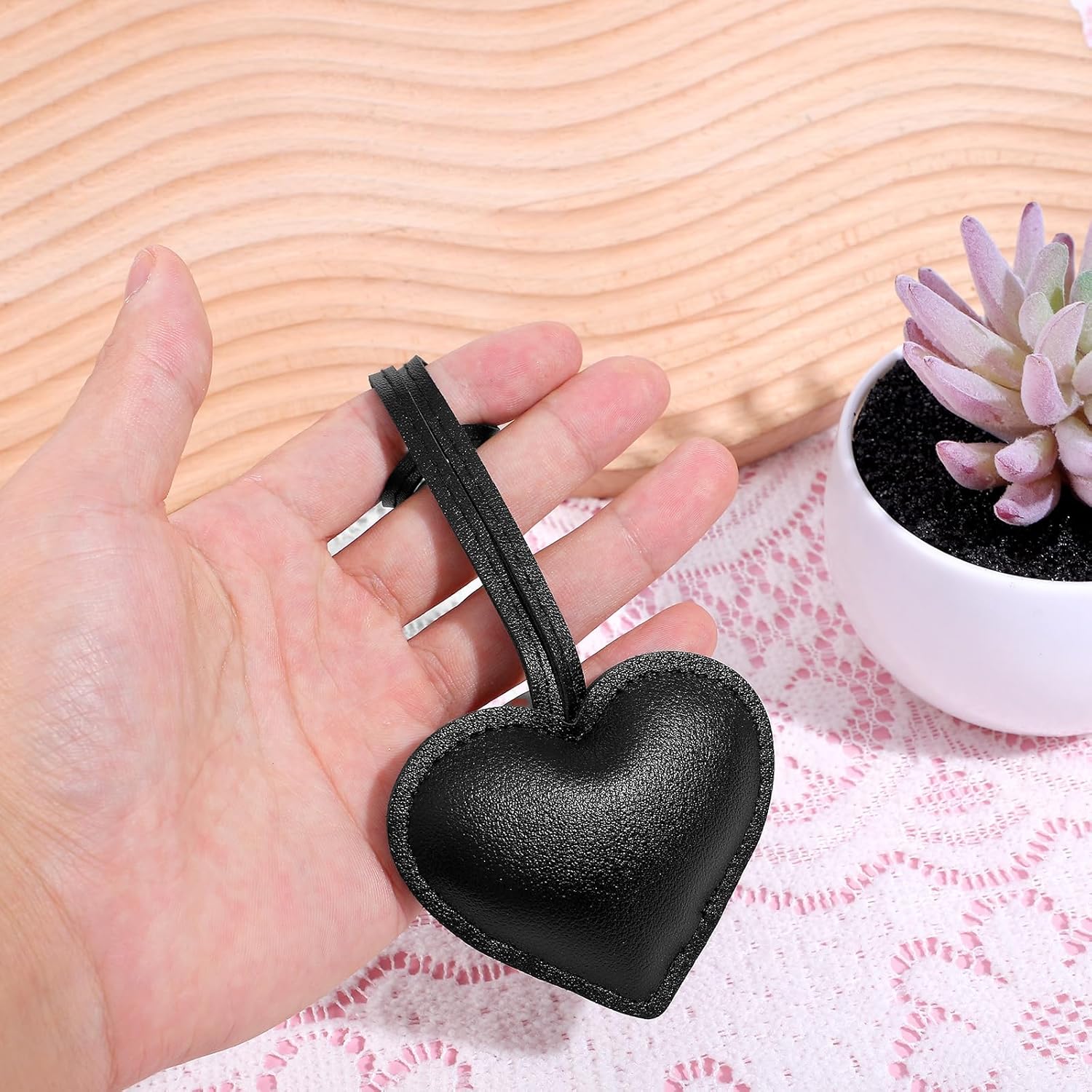 Heart Bag Charms Keychain for Women, Heart Shaped Keychain Accessories, Cute Key Chain Charm for Car Keys Handbag Backpack - Image 6