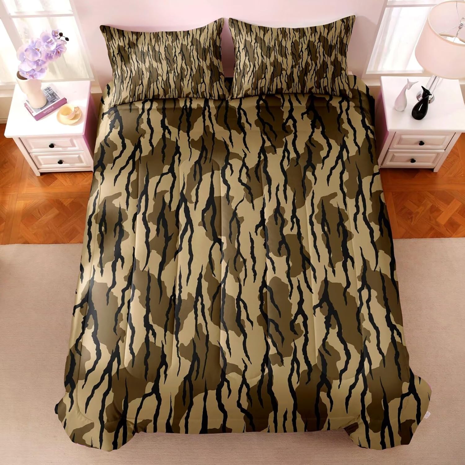 Bottomland Camo Bedding Set for Boys Teens Kids Full Size,Mossy Bottomland Comforter Set,Camo Bed Sets Hunting Decor for Boys Room - Image 3