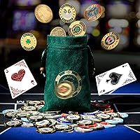Vista 6 de LuluCircle Guardia de póquer, Pesos para póquer, Regalos de póquer para hombres, Protector de tarjeta de póquer, Accesorios de póquer, Monedas