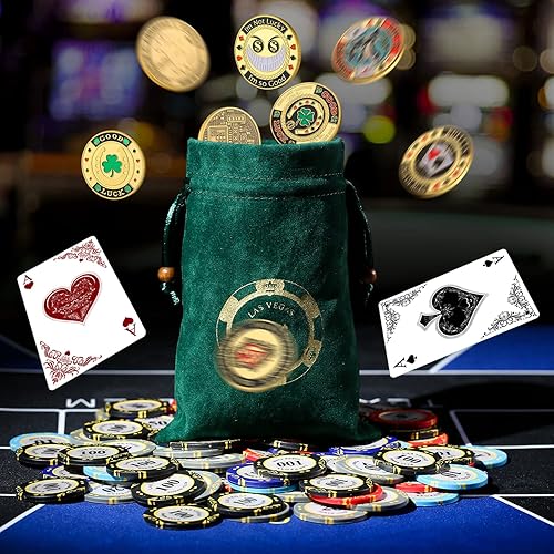 Miniatura 6 de LuluCircle Protector de póquer, Pesos para póquer, regalos de póquer para hombres, protector de tarjetas de póquer, accesorios de póquer, fichas de