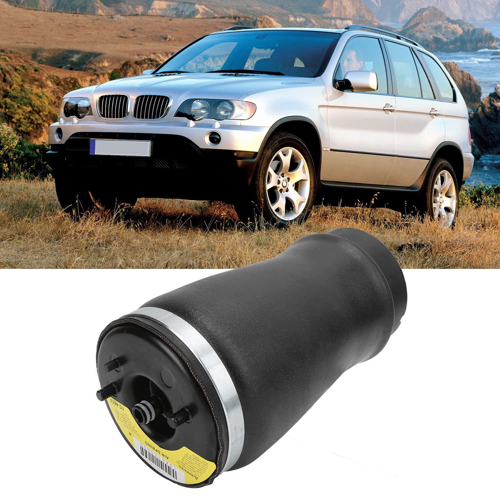 Sprężyna zawieszenia powietrza Old Right Wysoka jakość Trwałe zamiennik auto Auto dla serii X5 E53 3.0i 4,4i 4,6is 4,8is Sport Utility 4 drzwi 2000 2006 Black ABS gumowy stop
