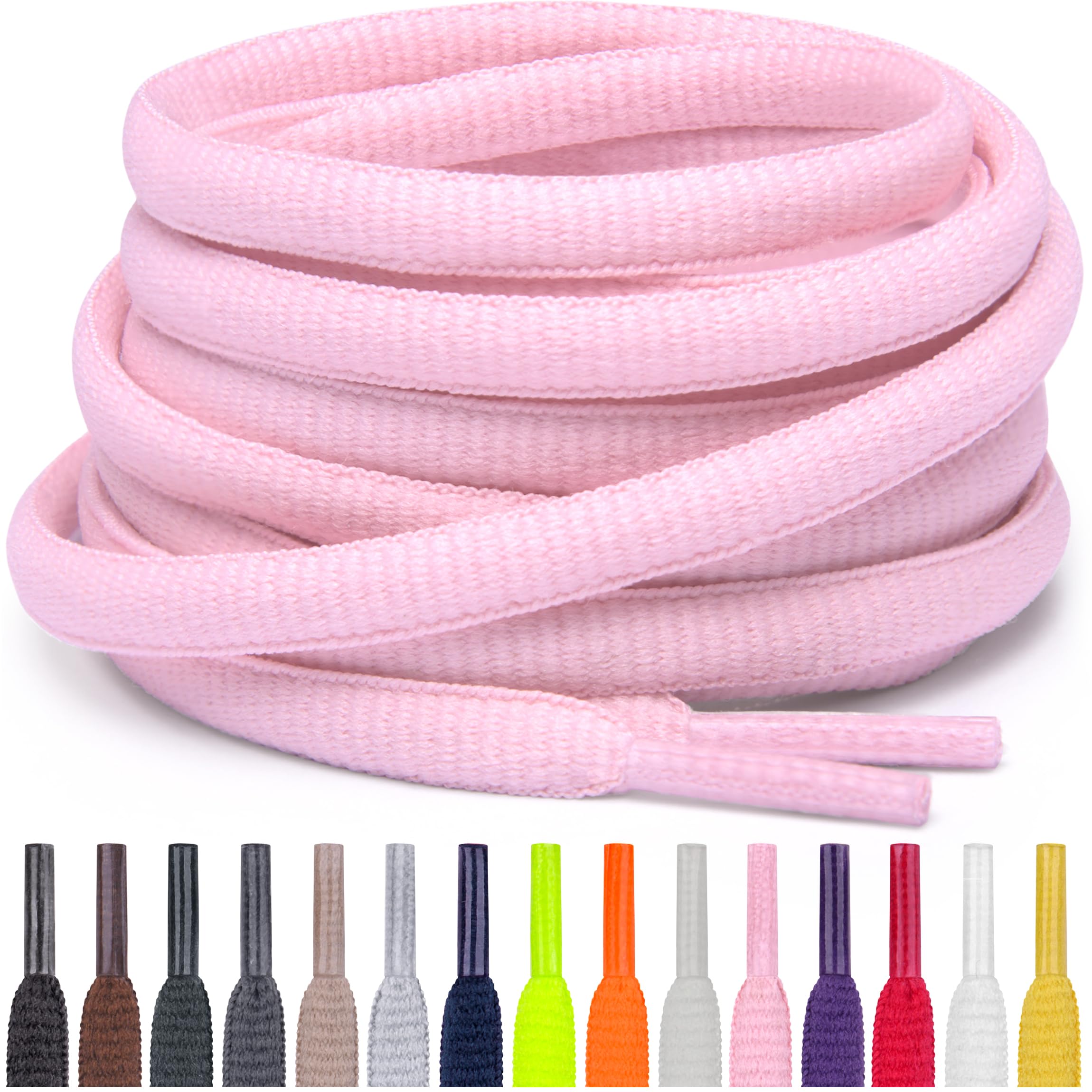 Miscly Oval Athletic Shoe Laces, Multiple Lengths and Colors Available