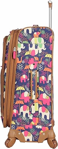 Miniatura 3 de Lily Bloom Maleta expandible con patrón de diseño de 24 pulgadas con ruedas giratorias de 4 ruedas giratorias para mujer, bolsa a cuadros ligera