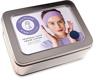 SleepPhones: ASMR Edition | 8 Hours of Deeply Relaxing ASMR Content Built in | Flat Speakers in a Soft Headband | Comfortable Enough to Wear in Bed | Soft Gray - Fleece Fabric (S)