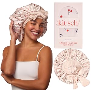 Kitsch XL Satin Bonnet for Sleeping - Softer Than Silk Bonnet For Sleeping Women - Secure Fit Adjustable