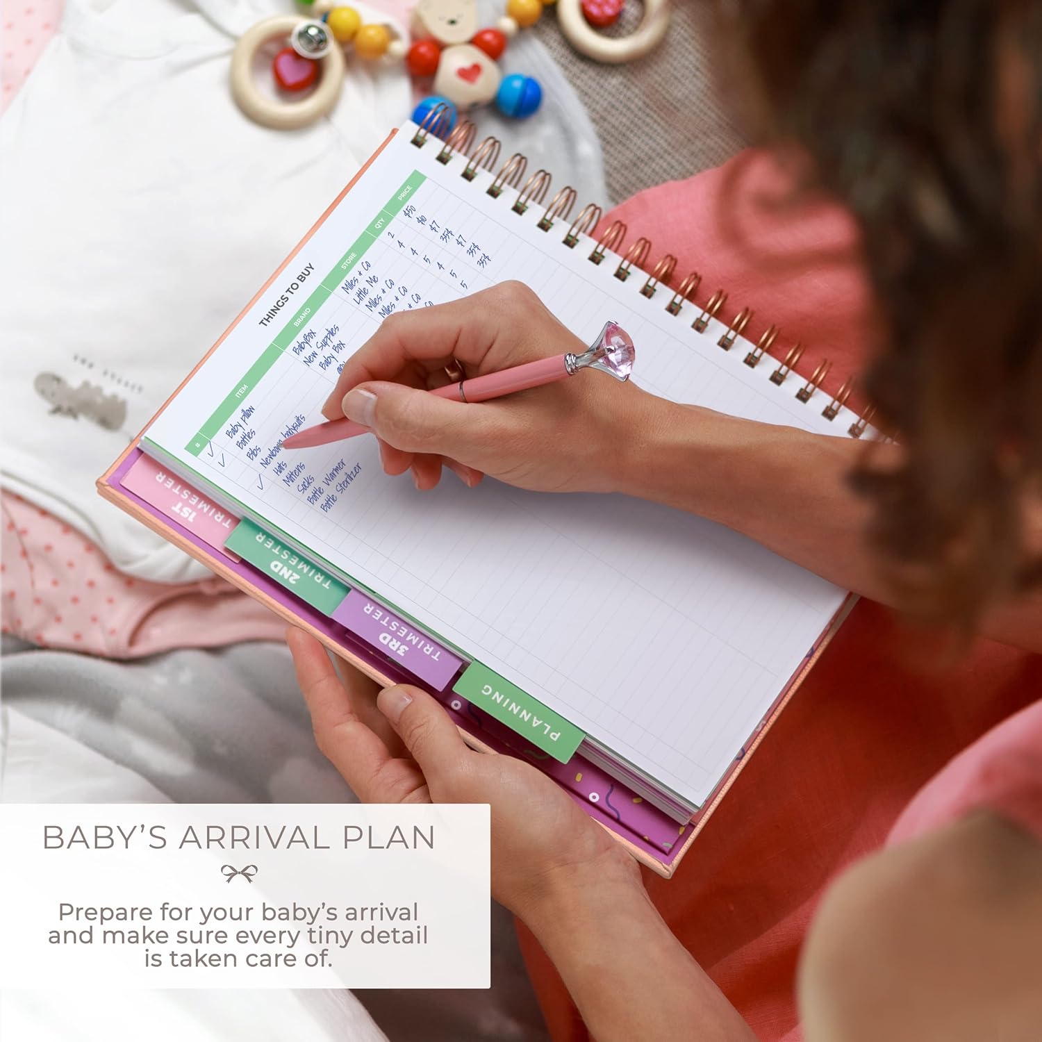 Clever Fox Pregnancy Journal & Memory Book - Pregnancy Planner & Notebook for Expecting Moms – Baby Keepsake, First Time Moms Gift (Peach Pink, 9" x 10.5")