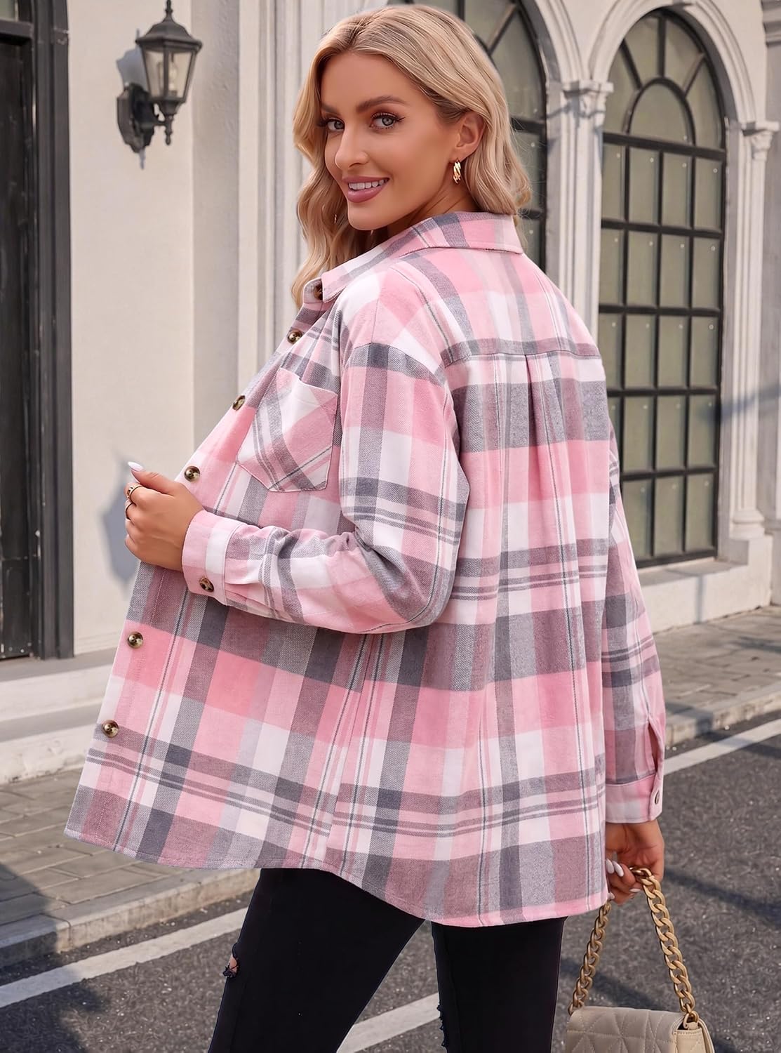 Zeagoo Womens Flannel Shirts Long Sleeve Button Down Casual Fall Plaid Top image 3