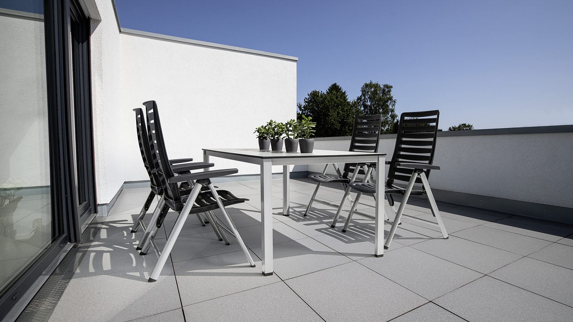 KETTLER Wave Multipositionssessel – Gartenstuhl Hochlehner verstellbar & pflegeleicht – wetterfester Gartensessel aus hochwertigem Kunststoff und Aluminium – Silber/anthrazit