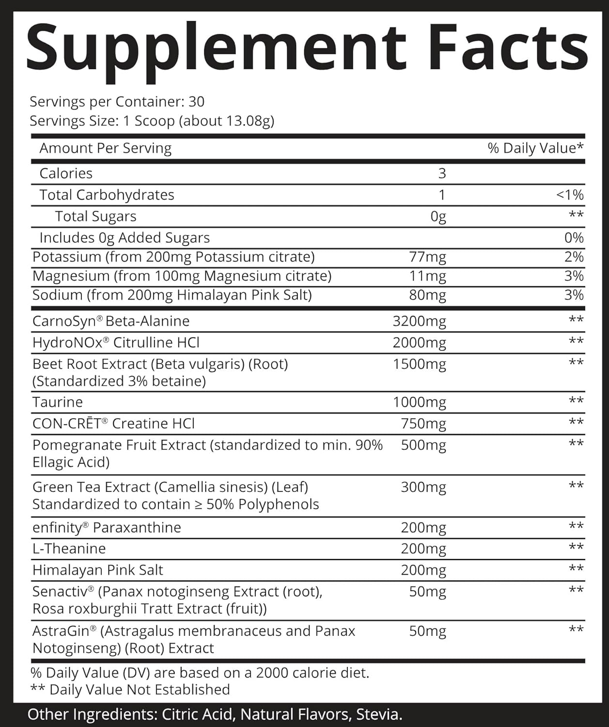 All Natural Pre-Workout Powder with Electrolytes, Caffeine & Naturally Sweetened - High Powered & Loaded for Performance, Pumps, Focus & Energy - Citrus Punch, 30 Servings
