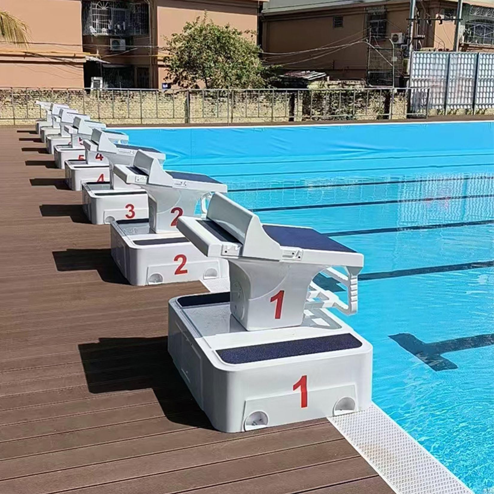 Plongeoir Portable Bloc de départ de Natation Plate-Forme de départ de Natation antidérapante en Acier Inoxydable aux Normes de compétition pour piscines et Accessoires de Piscine