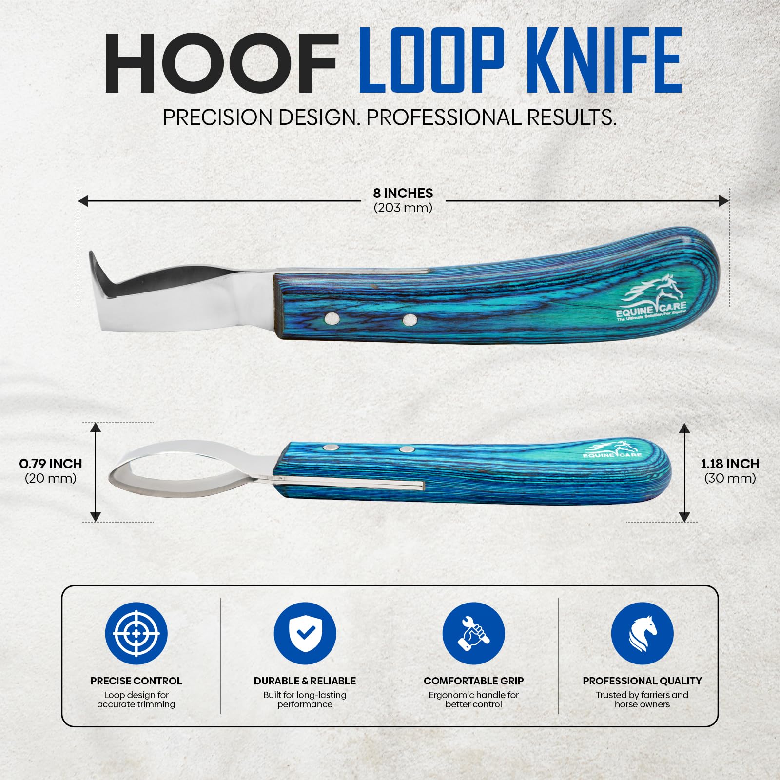 Equine Hoof Knife & Pick - J2 Stainless Steel -4