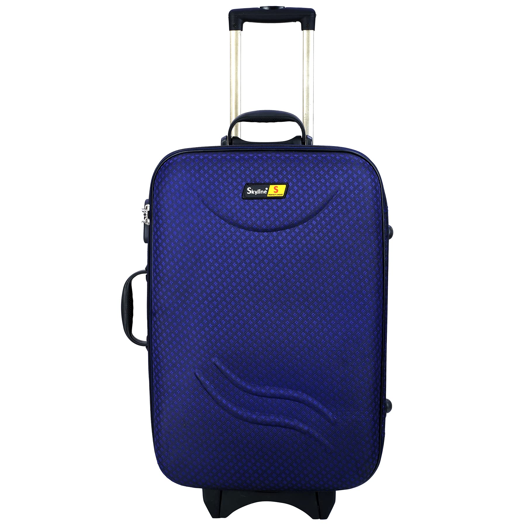 Trolley/Suitcase Luggage Antiscratch Polyester Travel Suitcase Bag with 2 Wheels (Navy Blue, 22)-image-25