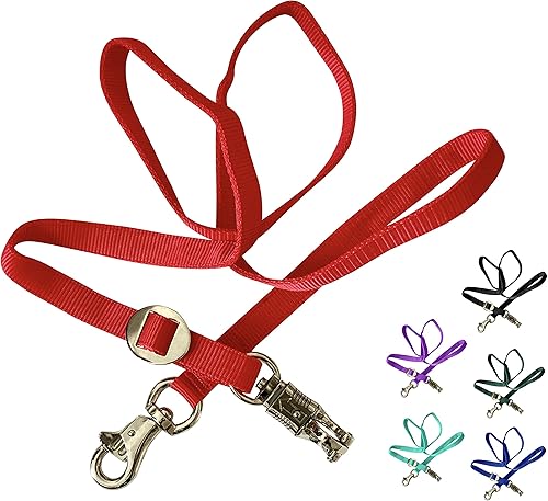 Majestic Ally Corbata de remolque doble gruesa de 36 a 72 pulgadas para transporte de caballos, corbata cruzada con hebilla ajustable, broche de