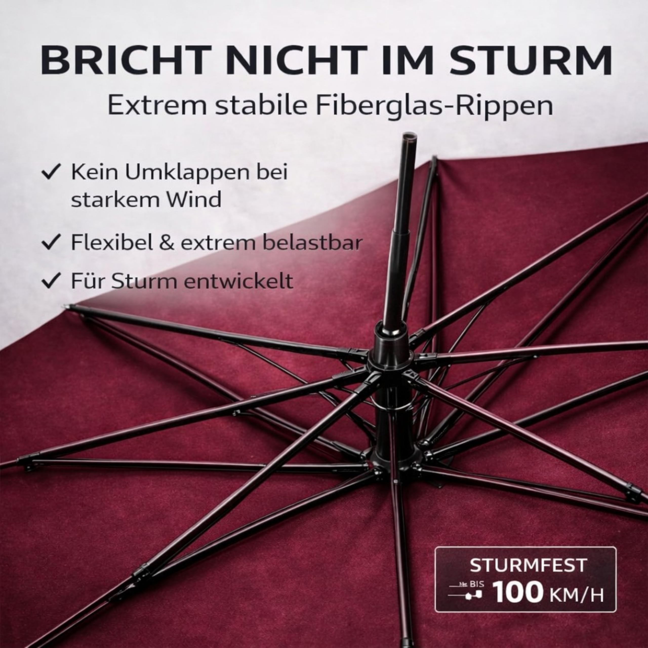Extra Großer XXL Regenschirm für 2 Personen, Sturmfester Großer Golf Regenschirm 150 cm, Windfester Stockschirm für Damen und Herren