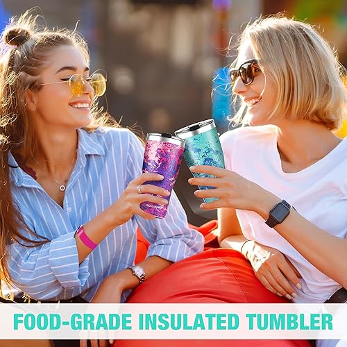 Miniatura 6 de HAUSHOF Vaso de 20 onzas, vaso de café al vacío de acero inoxidable, vaso aislado duradero para bebidas calientes y frías, vaso de agua portátil con