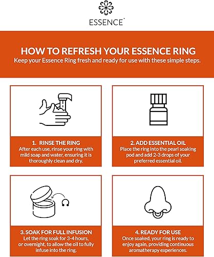 Vista 107 de Essence - Difusor nasal de aromaterapia portátil, anillo de nariz de aceite esencial de limón, inhalador de silicona para apoyo al estrés