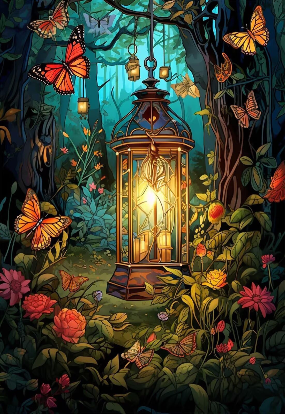 Schmetterlingsblumenbaum Puzzle 1500 Teile für Erwachsene - Klassisches Gedächtnistraining & Gehirnjogging, Inklusive 1:1 Poster für Wanddeko (87x57 cm)