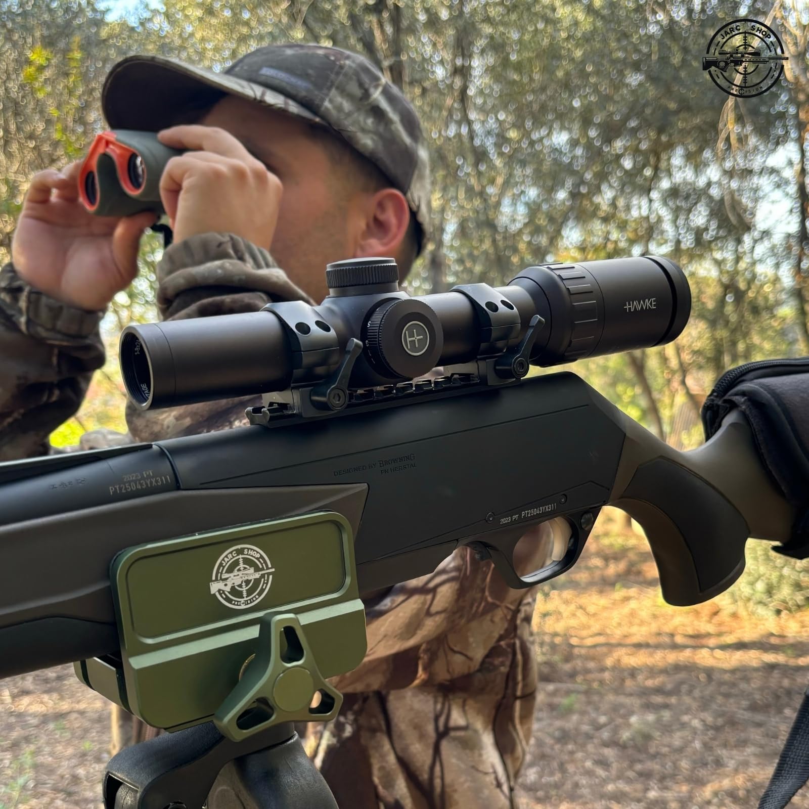 ABRAZADERA RIFLE para TRIPODE CAZA - Soporte Horquilla telescopica caza universal y mordaza banco de tiro - Construccion banco tiro para rifle y tripode para caza - Tripode para rifle de caza mayor.