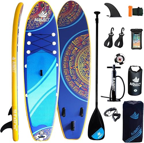 Miniatura 1 de AISUNSS SUP ultraligero 176 libras para todos los niveles de habilidad todo incluido con tabla de remo de pie pala Adj bomba mochila de viaje ISUP