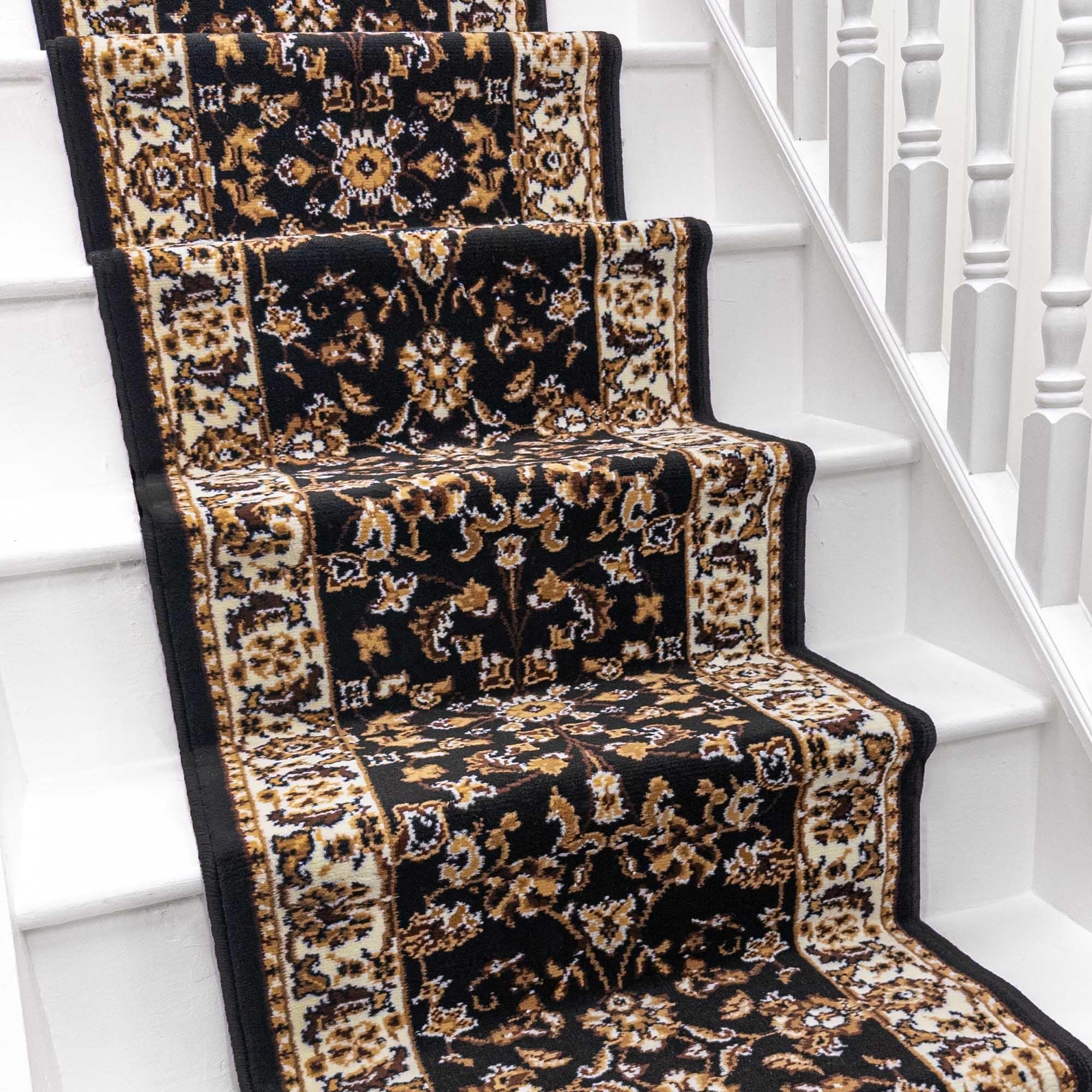 runrug Soft & Comfortable Stair Runner - Smooth & Durable Carpet for Stairs - Stain-Resistant, Fade-Resistant - Multiple Sizes - 660cm x 80cm - 9mm Thick - Traditional, Black โ image 1