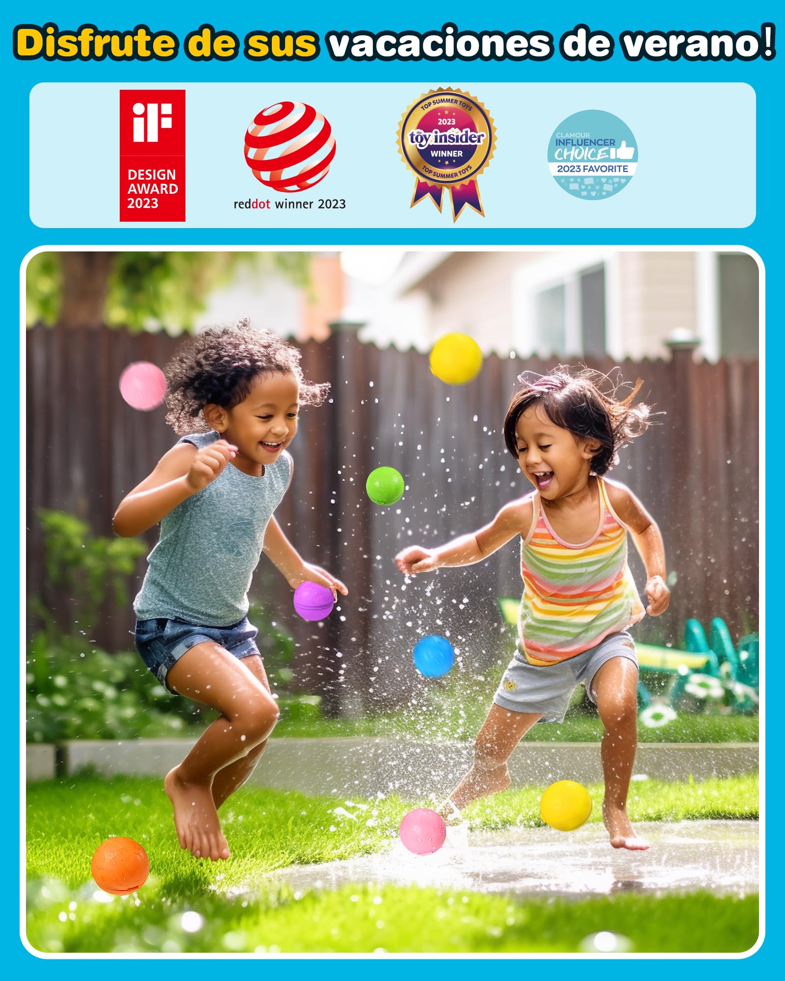 KOKODI Globos de Agua Reutilizables con Imán, Silicona Suave Llenado Rápido, Juegos de Agua para Niños, Juguetes de Piscina y Playa Verano al Aire Libre para Niños y Adultos，18 Uds，Versión estándar