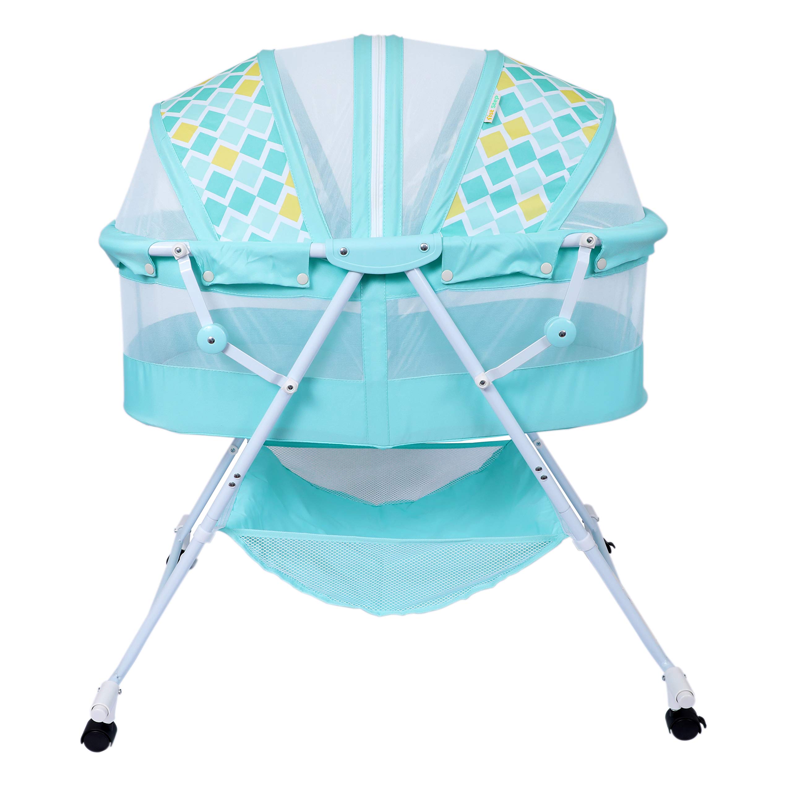 1st Step Bassinet Cum Rocker with Mosquito net (Green)-image-8