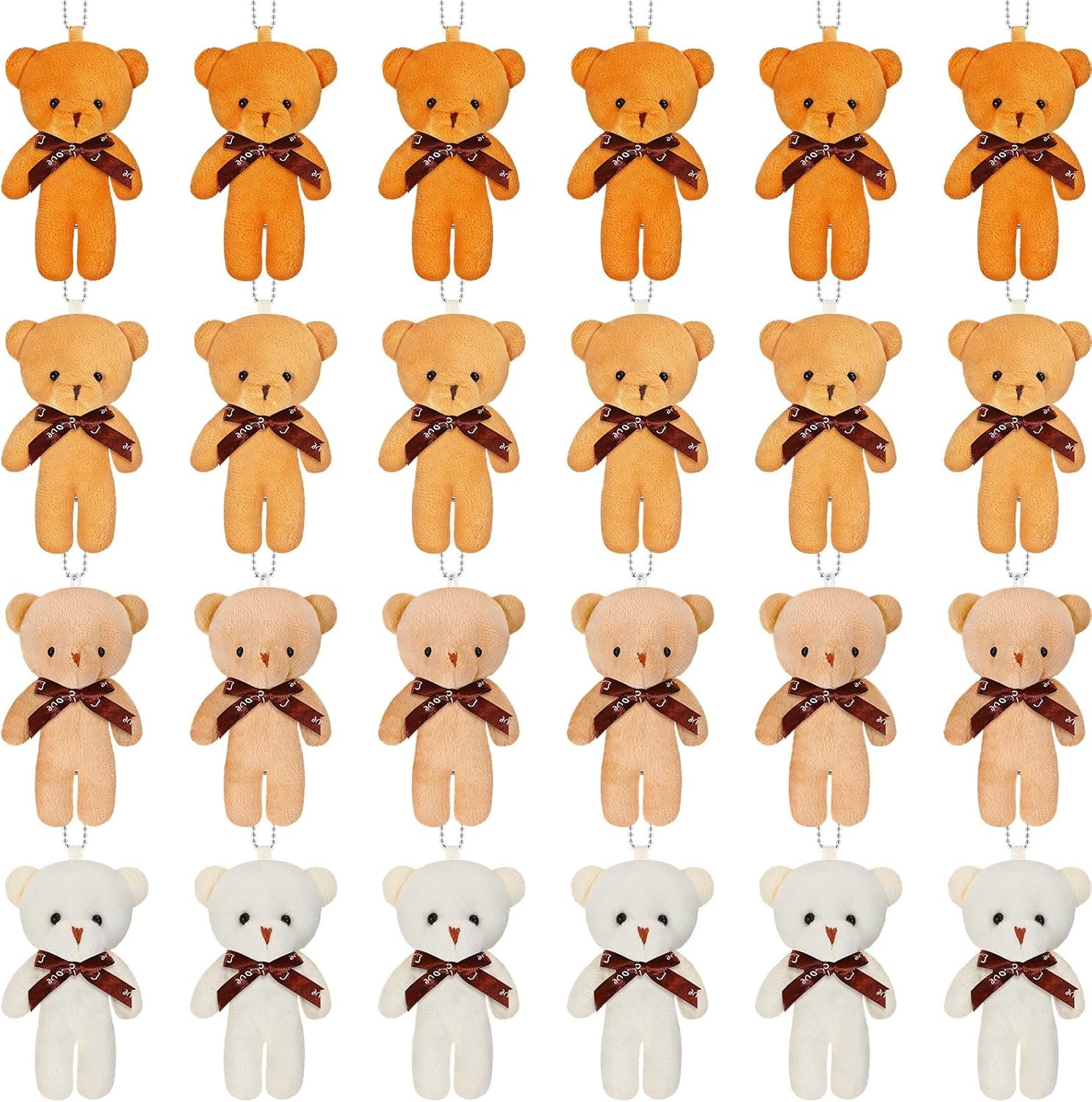 Skylety 24 Osos Mini de Peluche 12 cm para Llavero y Manualidades