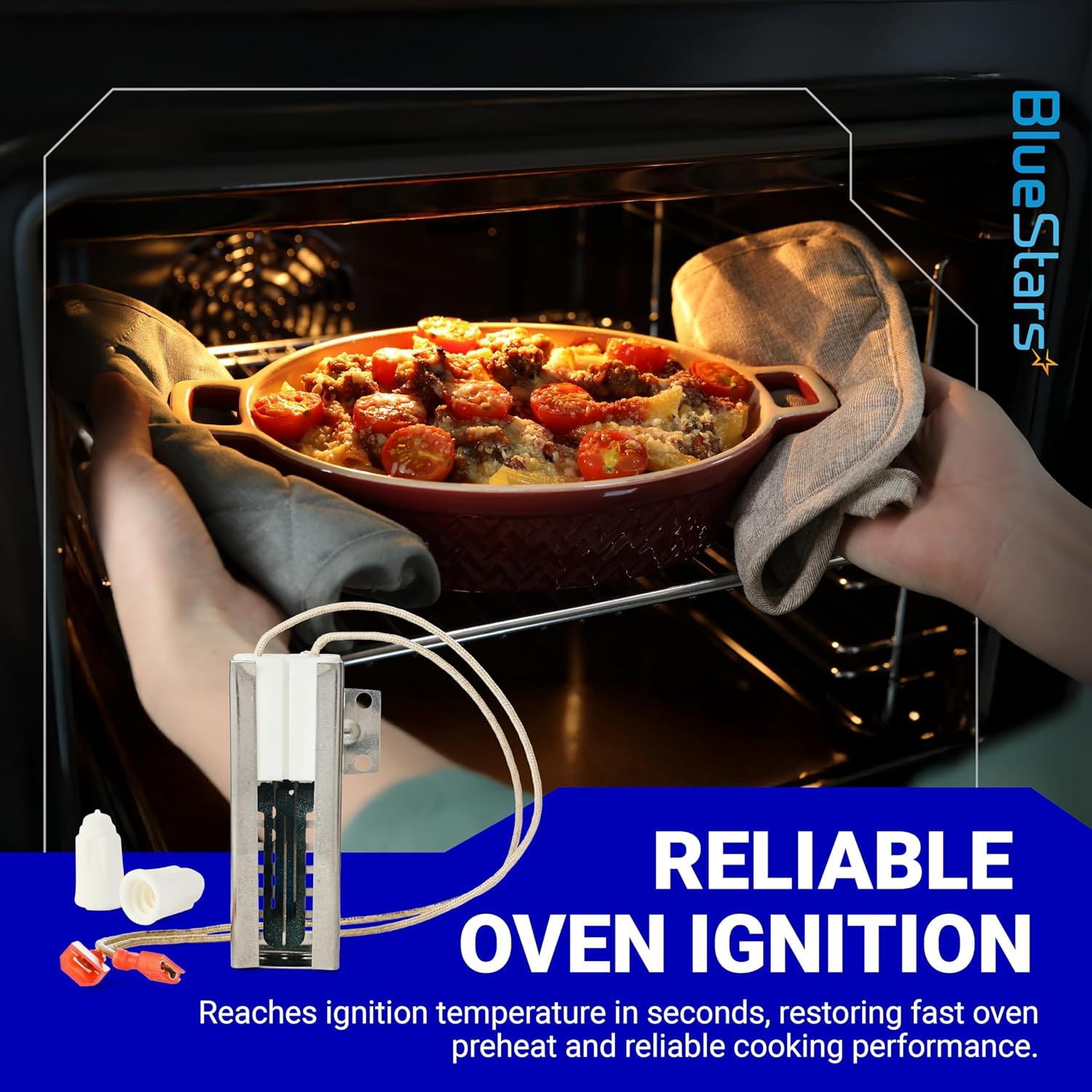 BlueStars 00492431 Gas Range Oven Igniter - Compatible with Bosch Thermador Range - Replaces 00492431 AP3674290 1107469 20-01-500 487383 492431 610098 3472541 EA3472541 PS3472541 PS8722793
