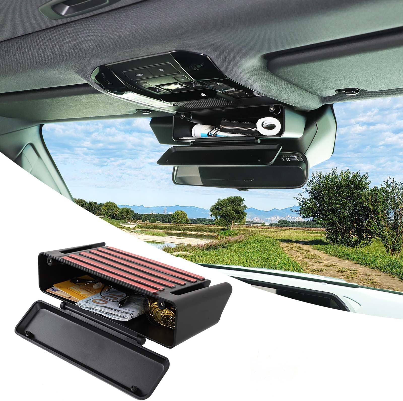 Inner Rearview Mirror Storage Box Compatible with Toyota Land Cruiser 250 Prado LC250 J250 2024 2025 2026 Accessories ABS Center Console Organizer Tray Accessories 1PCS