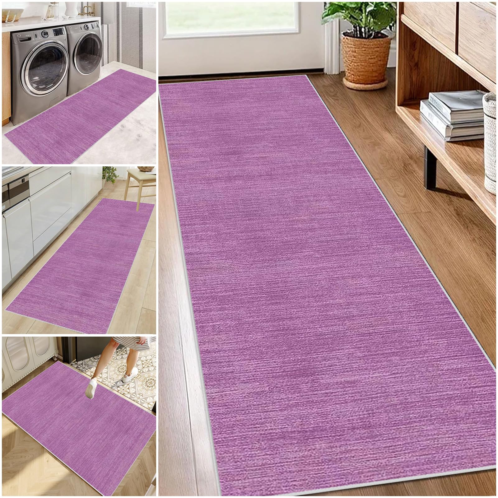 Hallway Runner Rug 60 x 140 cm Non Slip Long Carpet Runner for Kitchen Area Runner Rugs Washable Kitchen Runner Mat Narrow Rugs Low Pile Rugs Runner for Hallway, Entryway, Bedroom, Laundry Room
