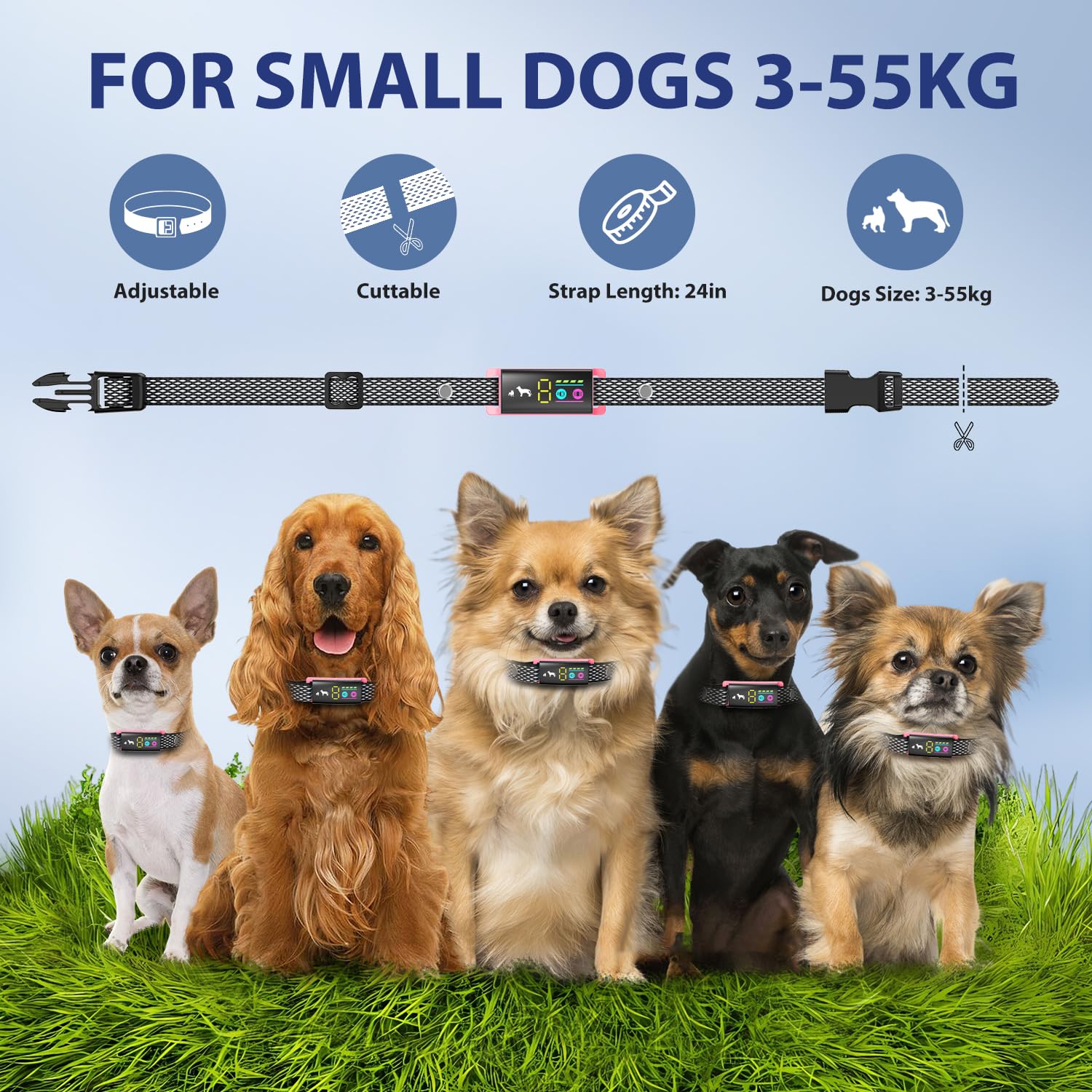 LOSLAI Anti Bark Collar for Dogs No Shock Bark Collar, Beep & Vibration, 5 Adjustable Sensitivity - Image 2