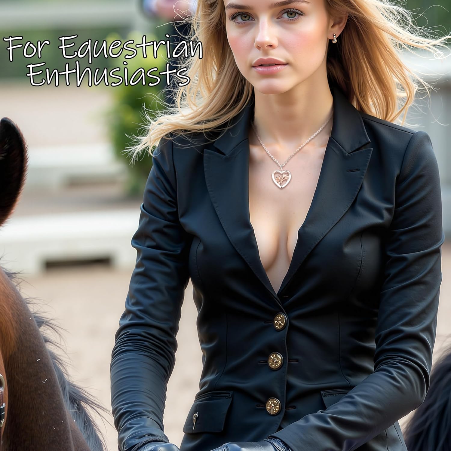 Horse Necklace and Cowgirl Necklace, Sterling Silver Heart Pendant, Western Jewelry for Valentine's Day Gifts, Ideal for Equestrian Lovers and Country Style Enthusiasts - Image 4