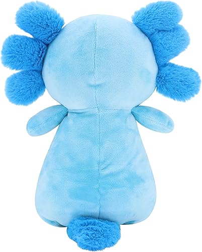 Miniatura 3 de Axolotl - Lindo animal de peluche de ajolote rosa, peluche suave Kawaii, juguete de peluche, regalo para decoración de niñas y niños (azul)