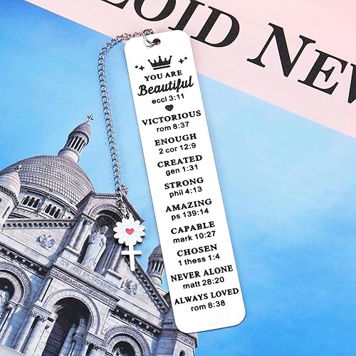 Miniatura 5 de Regalo de primera comunión para niñas, marcador de versículo bíblico para mujeres, regalos religiosos para adolescentes, marcadores cristianos para