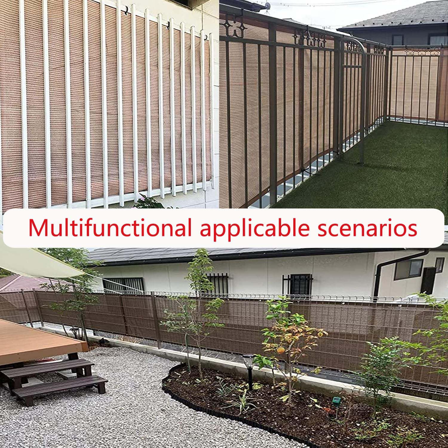 Brise-vue De Jardin DELLNA 2x5 M - Résistant UV Et Intempéries, Avec œillets Et Serre-câbles - Pour Terrasse, Balcon, Piscine - 5