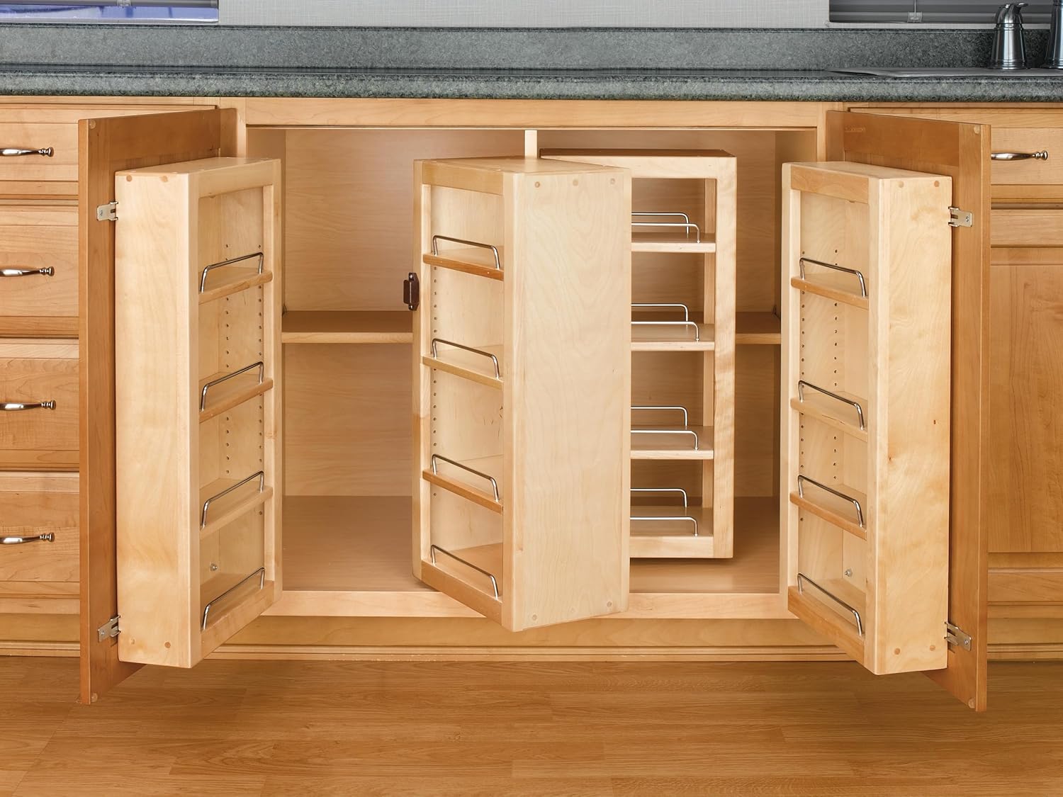 REV-A-Shelf Wood Base Cabinet Swing Out Pantry Organizer