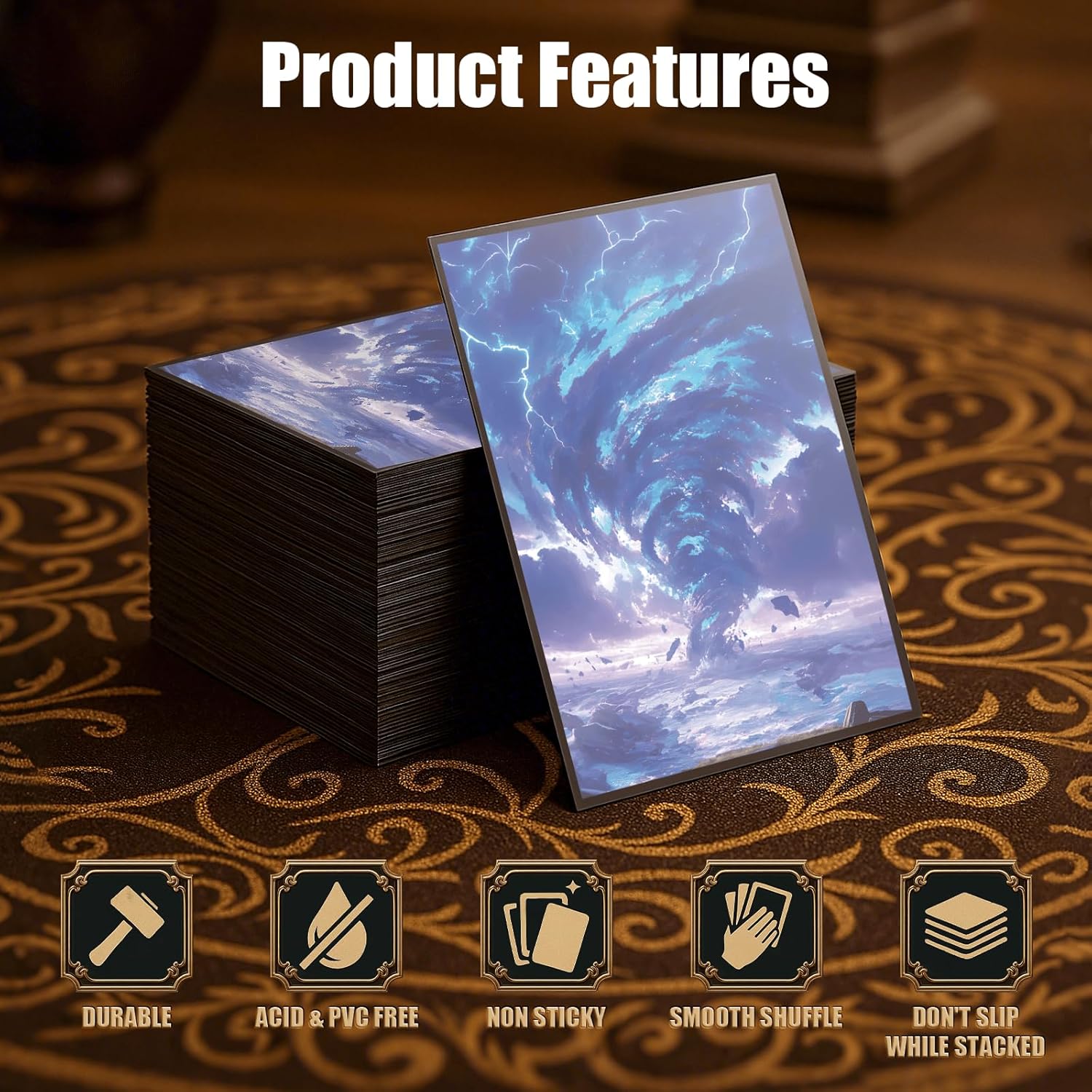MTG Card Sleeves - Island - Utility Lands Series - Ultra Clear Front & Matte Finish Back, 100 Count Standard Size Matte Art Sleeve for Magic The Gathering