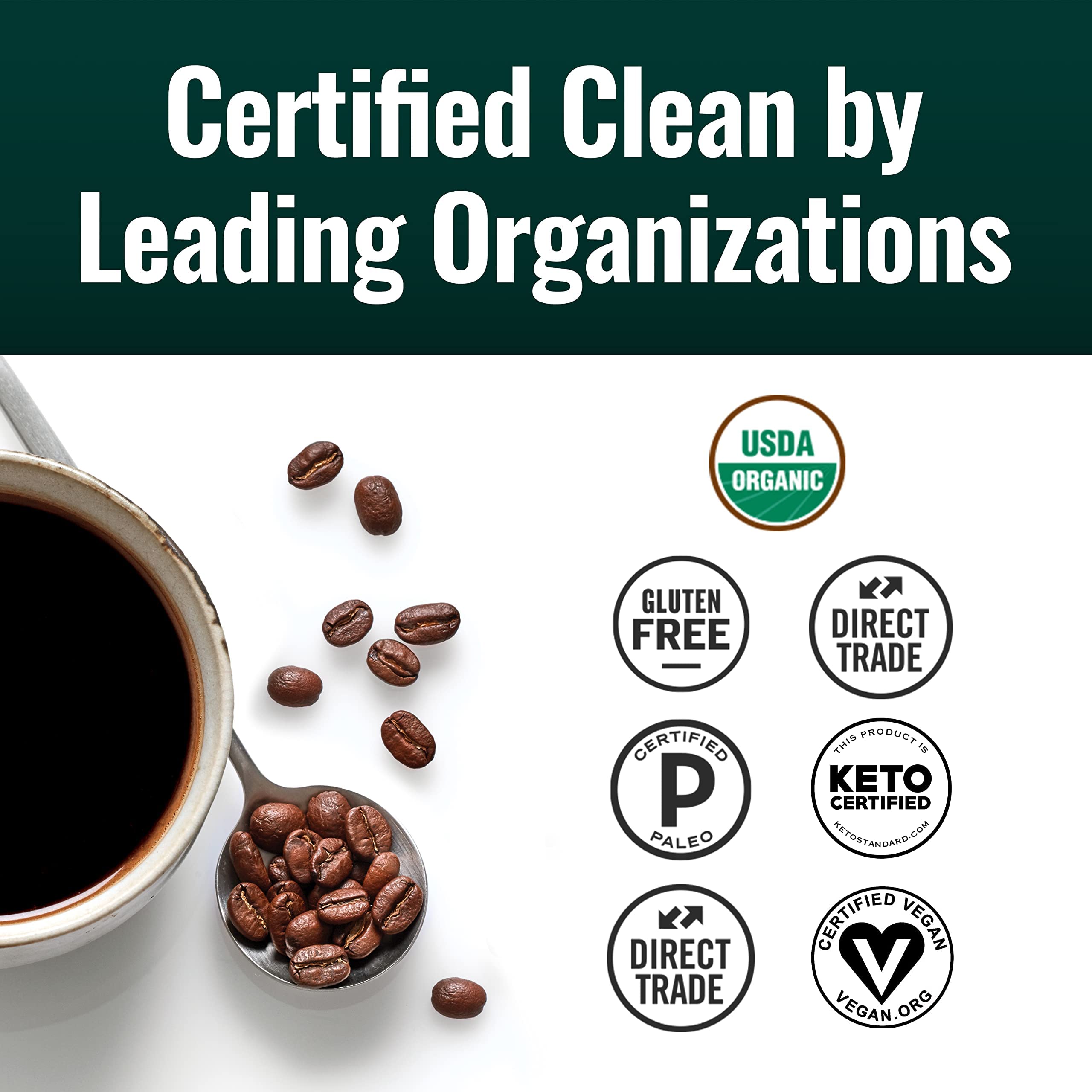 Natural Force Organic Clean Coffee Organic MCT Oil Bundle 100% Pure Coconut MCTs & Mold & Mycotoxin Free Coffee Non-GMO Keto Paleo and Vegan - 12 Oz Bag and 16 Oz Glass Bottle product thumbnail 4