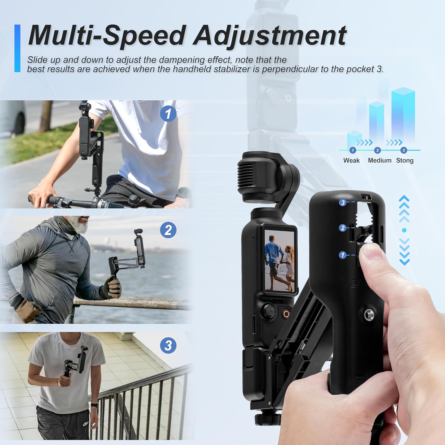 STARTRC OSMO Pocket 3 Handheld Stabilizer, Mini Z-Axis Anti-Shake Handle Grip Holder Storage Protective Case for DJI Osmo Pocket 3 Creator Combo Accessories for Xtra Muse Vlog Live Shooting Video