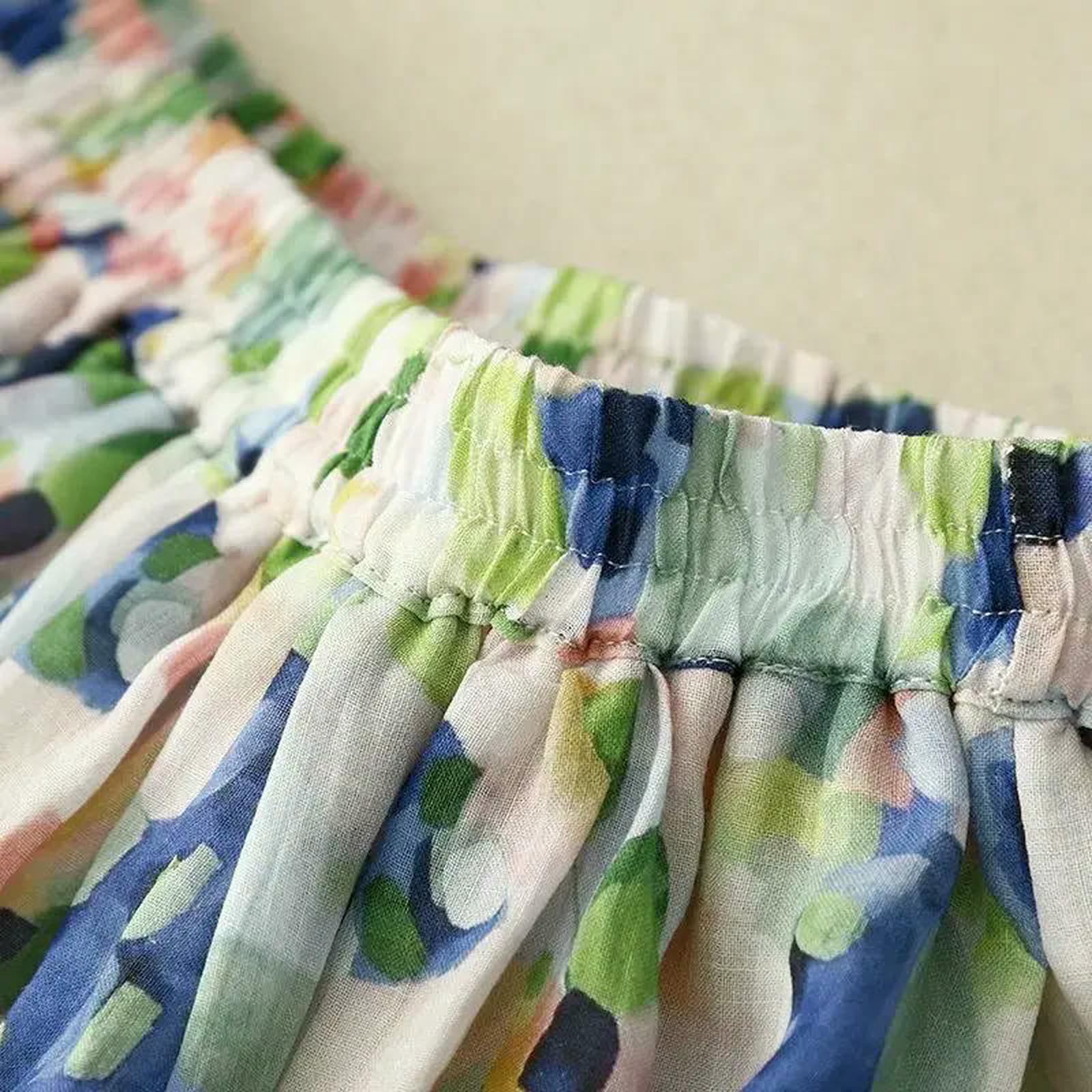 Cintura Sottile Donna Dipinto Ad Olio Floreale Elegante Elastico High Waist A-Line Gonna da Mid-Calf Lunghe Gonne per Donne Abbigliamento Moda-Floreale-l