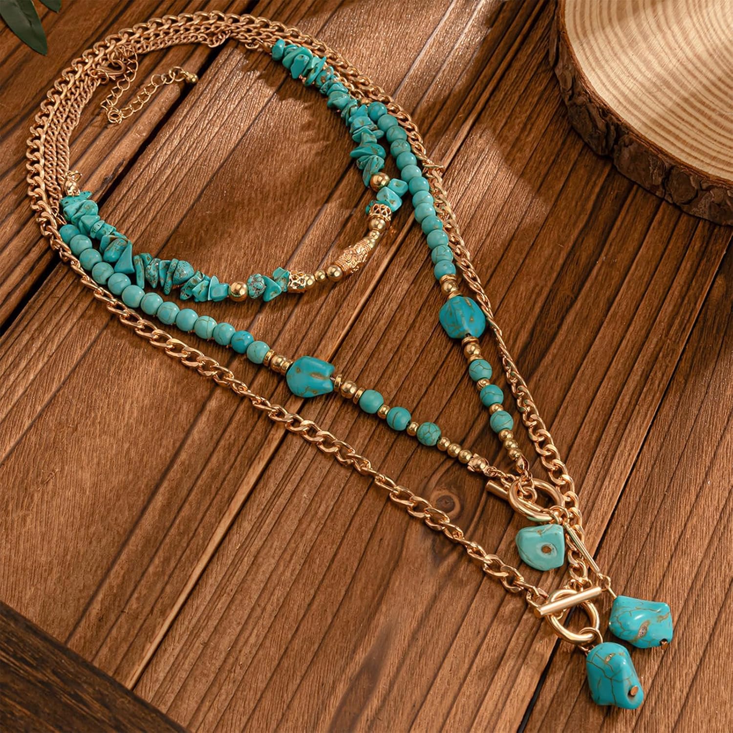 Western Necklaces for Women Cowgirl Outfits Layered Turquoise Necklace Cowgirl Jewelry Boho Jewelry Western Outfit Dress Accessories for Women - Image 7