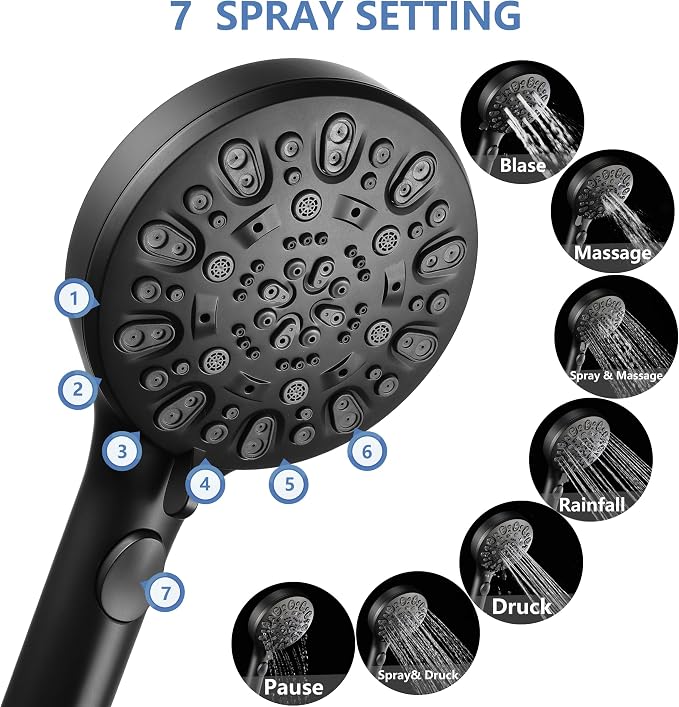 Cabezal de ducha Iopsk 7 Spray con manguera de 60 in miniatura 6
