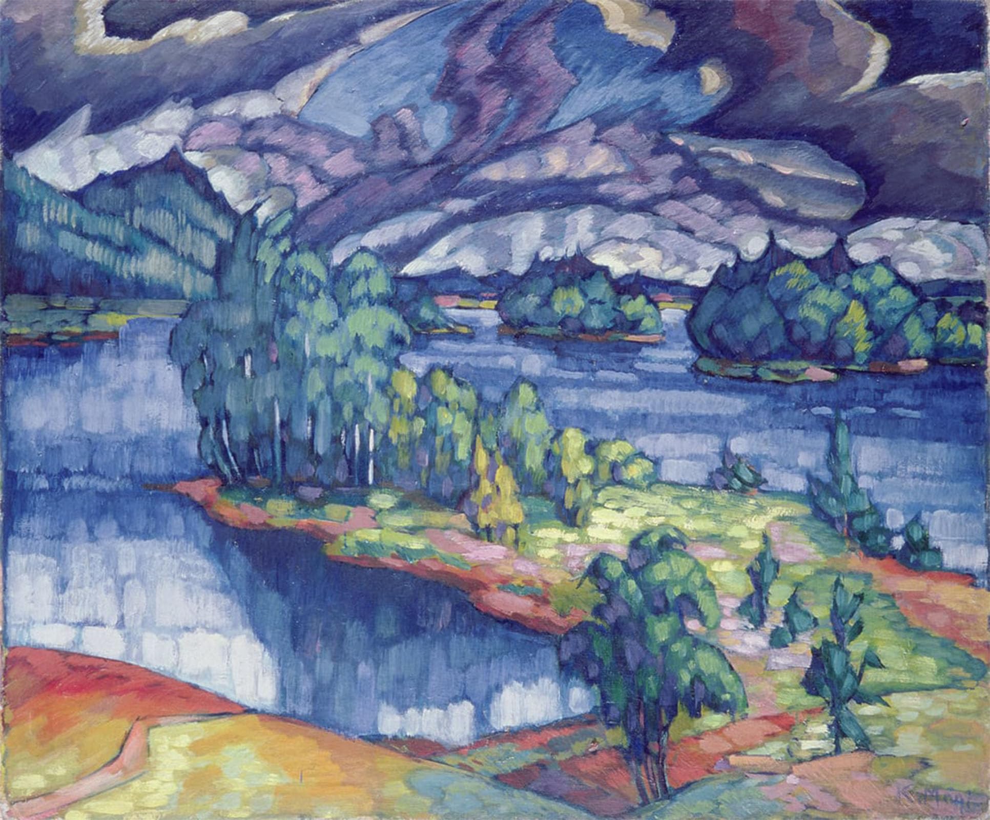POSTERIIk Famous Modern Artwork Art Mural Lake Puhajarv by Konrad Magi Oil Paintings Pictures for Home Decor 60x90cm