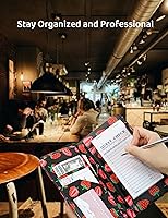 Vista 8 de Libreta para servidores con bolsillo con cremallera y cierre magnético, libreta de servidor, libro para camarera, libro de servicio con bolsillo